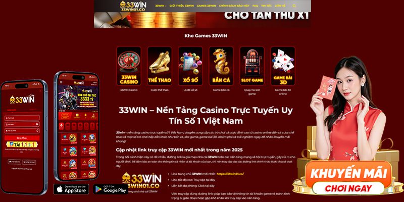 33WIN Giao diện thiết kế cực chất