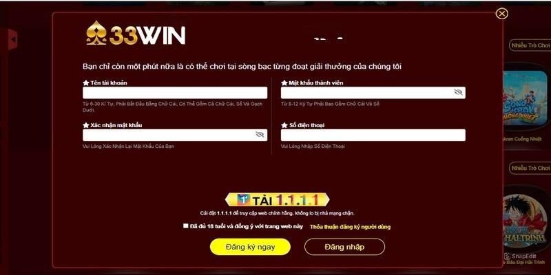 Hướng dẫn 33win cách mở tài khoản rất đơn giản và an toàn