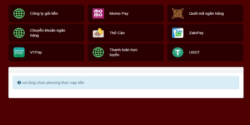 Hướng dẫn 33win cách nạp tiền bằng ví điện tử Momo